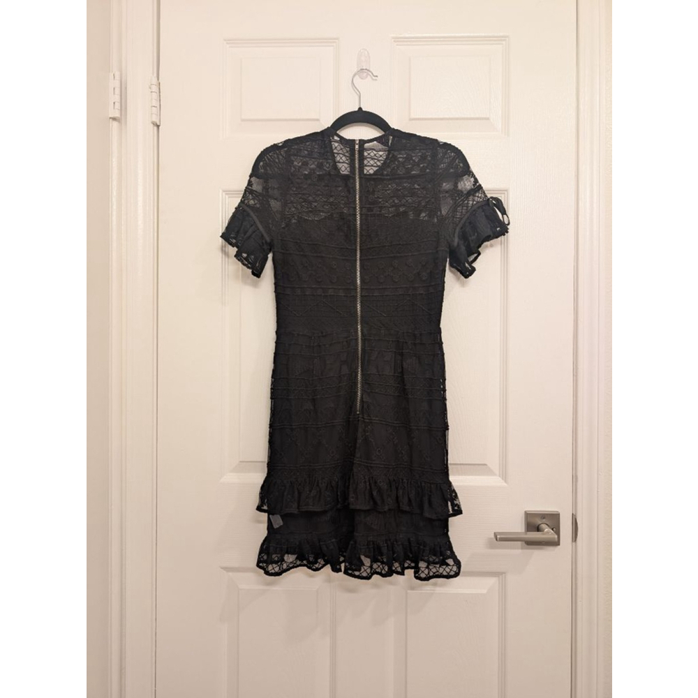 Parker mini lace dress ruffle short sleeve feminine Chic Classic dainty witchy M - Picture 7 of 9